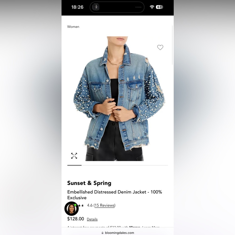 Sunset & Spring
Embellished Distressed Denim Jacket